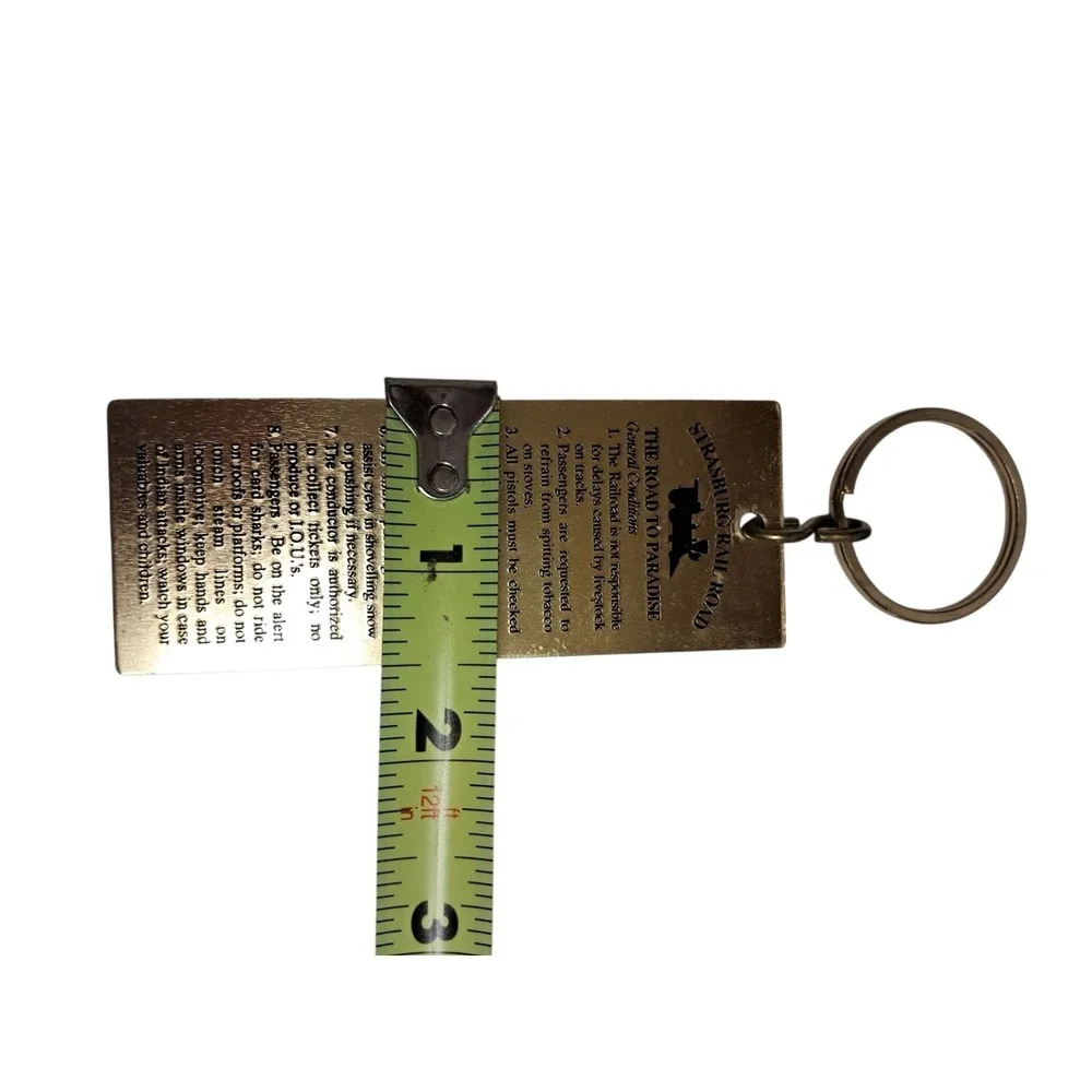 Strasburg‎ Railroad Company Roundtrip Ticket Metal Souvenir Keychain Key Ring
